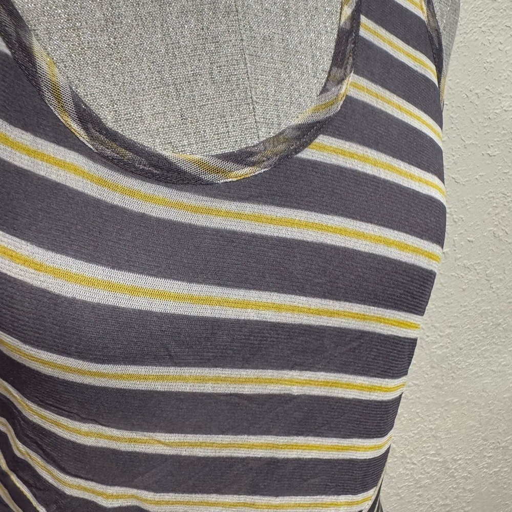 Lynn Ritchie SILVER brands Striped Gray and Yellow Women's Top. Sz L - Picture 3 of 7